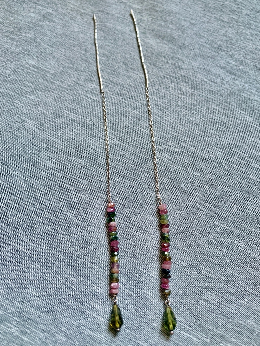Chan Luu Threader Earrings - Tourmaline - Picture 2 of 10